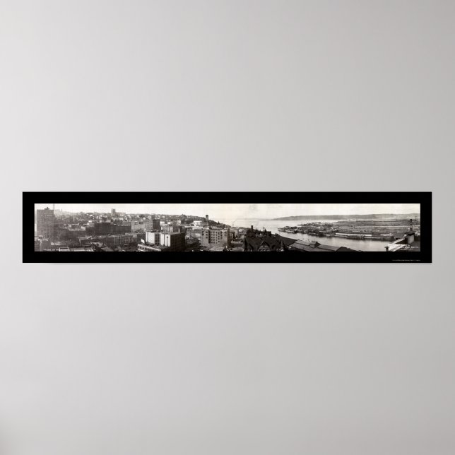 Poster Tacoma, WA Skyline Photo 1919 (Devant)