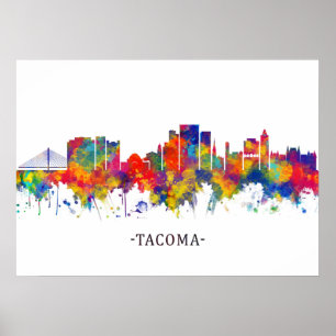 Poster Tacoma Washington Skyline