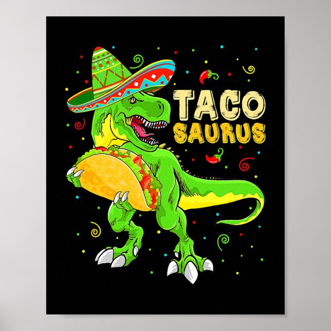 Poster Tacosaurus Chemise Taco Cinco De Mayo Enfants garç (Devant)