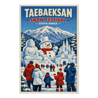 Poster Taebaeksan Snow Festival in South Korea korea