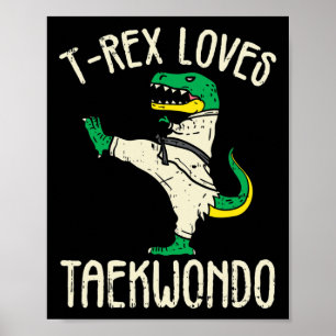 Poster Taekwondo et arts martiaux T-rex I pour fille de k