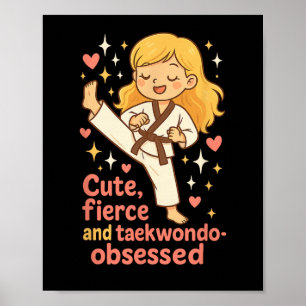 Poster Taekwondo Girl Blonde Cute Fierce Obsédée Avenir