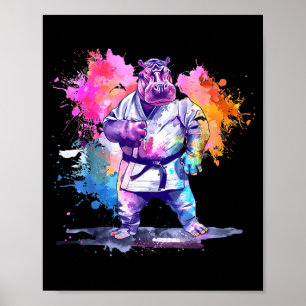 Poster Taekwondo Hippo Kickboxing Animall Jiu-Jitsu Kung