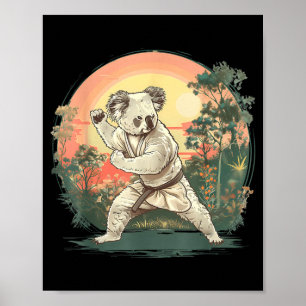 Poster Taekwondo Koala Kickboxing Animall Jiu-Jitsu Kung