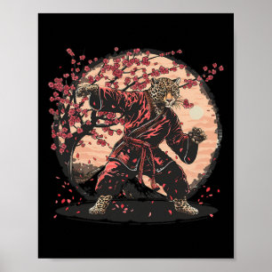 Poster Taekwondo Léopard Kickboxing Animall Jiu-jitsu Kun