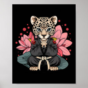 Poster Taekwondo Léopard Kickboxing Animall Jiu-jitsu Kun