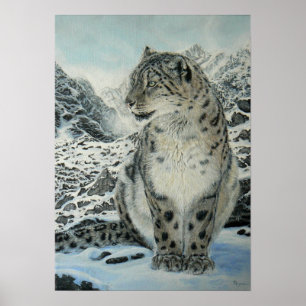 Poster Taille d'affiche de léopard du Roi neige de sommet