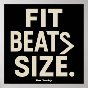 Poster Taille de forme Beats Motivation Fitness, mode de 
