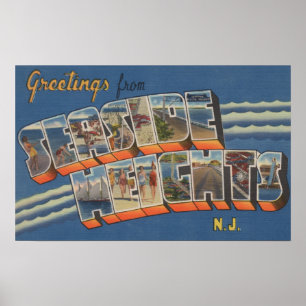 Poster Tailles de bord de la mer, New Jersey - grande