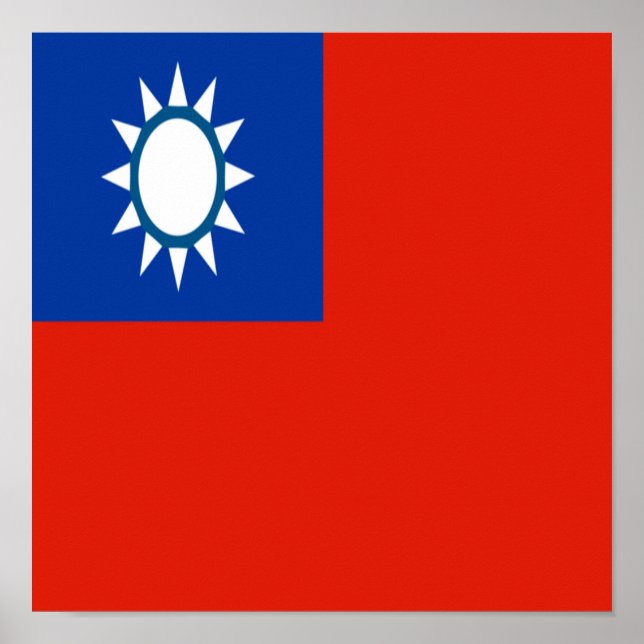 Poster Taïwan Drapeau Taïwanais Pays Accueil Fierté Fort (Devant)