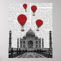 Taj Mahal et Red Hot Air Balloons