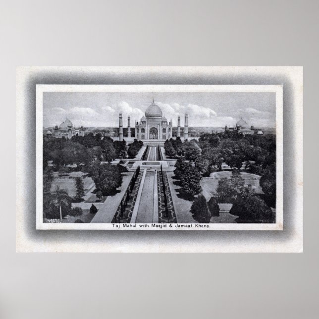 Poster Taj Mahal Inde années 1920 Vintage (Devant)
