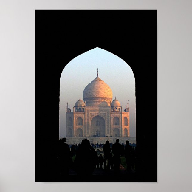 Poster Taj Mahal Lumière de Dawn Inde Architecture Photo (Devant)