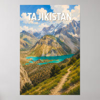 Tajikistan Illustration Voyage Art Vintage