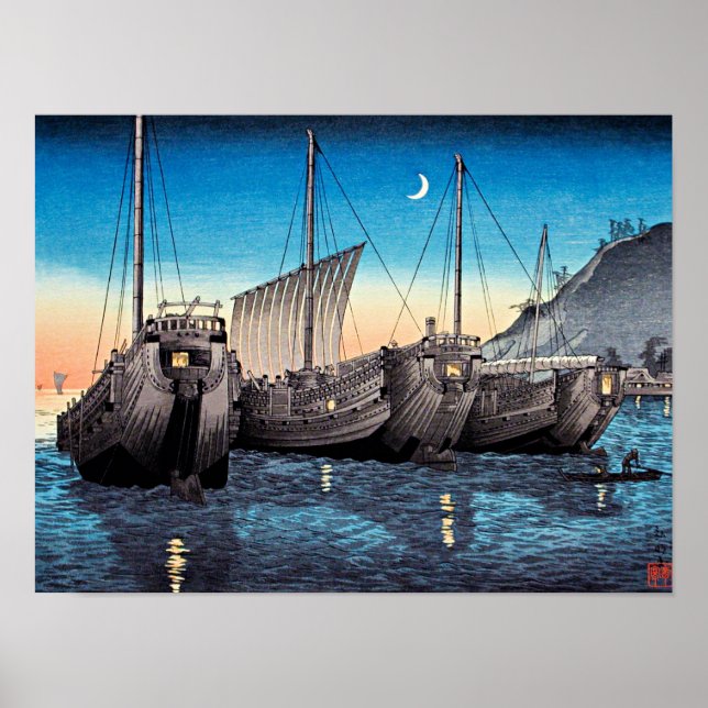 Poster Takahashi - Junks in Inatori Bay, Izu (Devant)