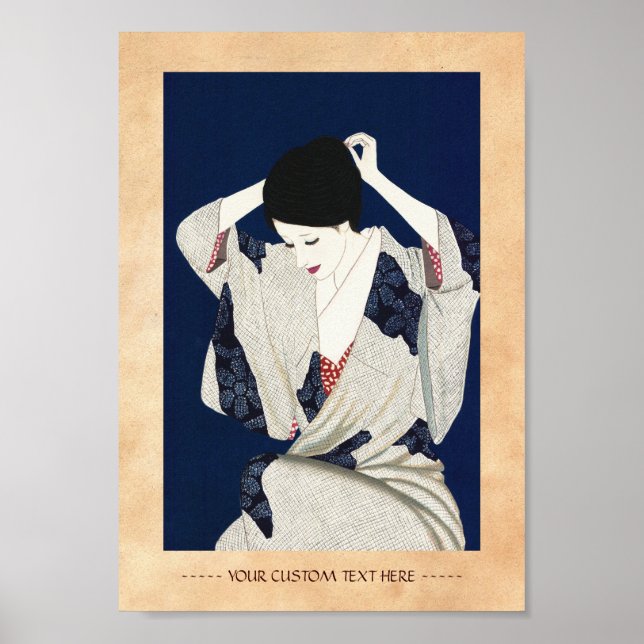 Poster Takasawa Keiichi cheveux classique femme japonaise (Devant)