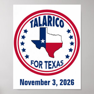 Poster Talarico pour l'élection Texas Red White Blue