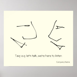 Poster Talking Heads, logo d'art à deux têtes parlant