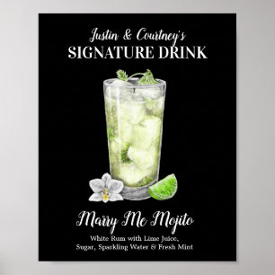 Poster Tall Mojito • PERSONALIZE this Signature Drink Pla
