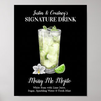 Poster Tall Mojito ・ PERSONNALISER cette signature Boire