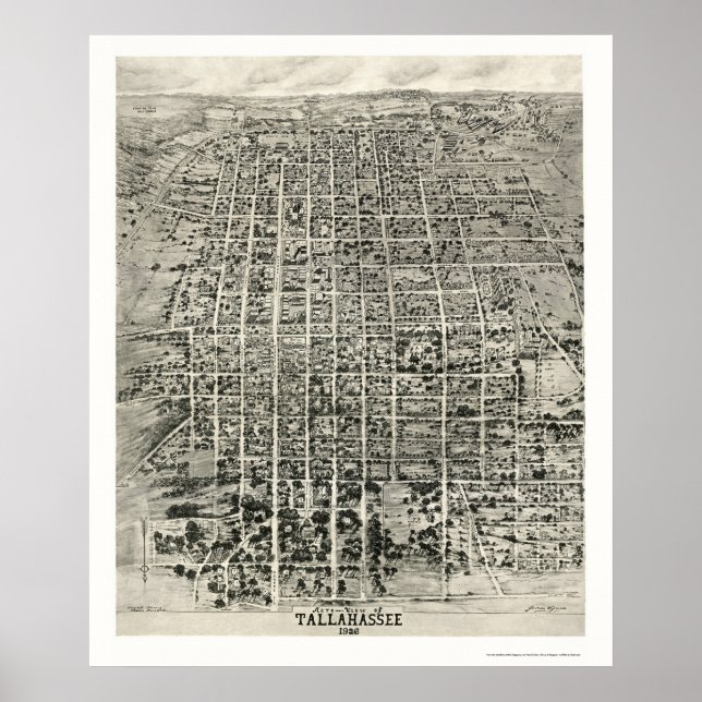 Poster Tallahassee, FL Carte panoramique - 1926 (Devant)