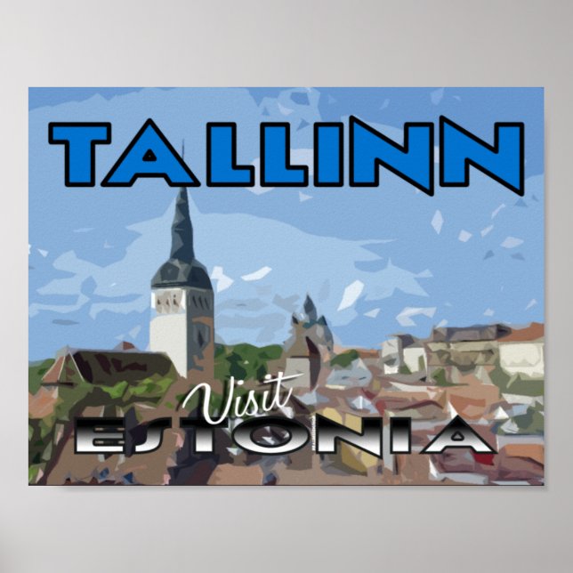 Poster Tallin, Visite Estonie (Devant)