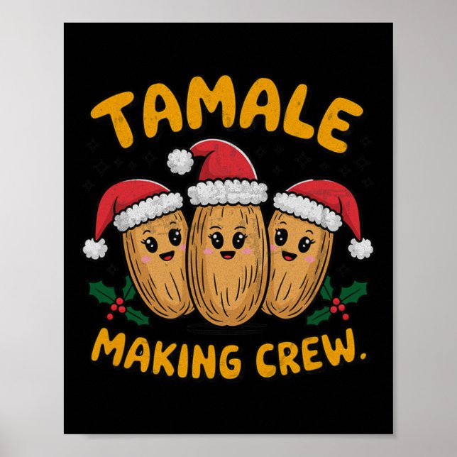 Poster Tamale Making Crew Christmas Party Famille mexicai (Devant)
