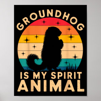 Poster Tamarin de terre est mon animal spirituel Woodchuc