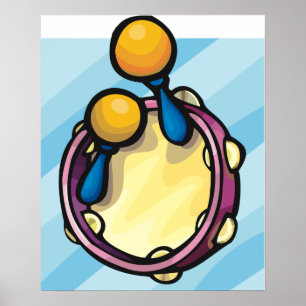 Poster Tamborine Et Maraccas
