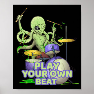 Poster Tambour Alien calmar battant tambours