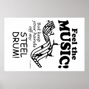 Poster Tambour En Acier Ressentez La Musique