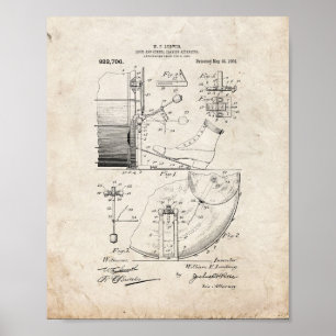 Poster Tambour et cymbales jouant le brevet d'appareil -