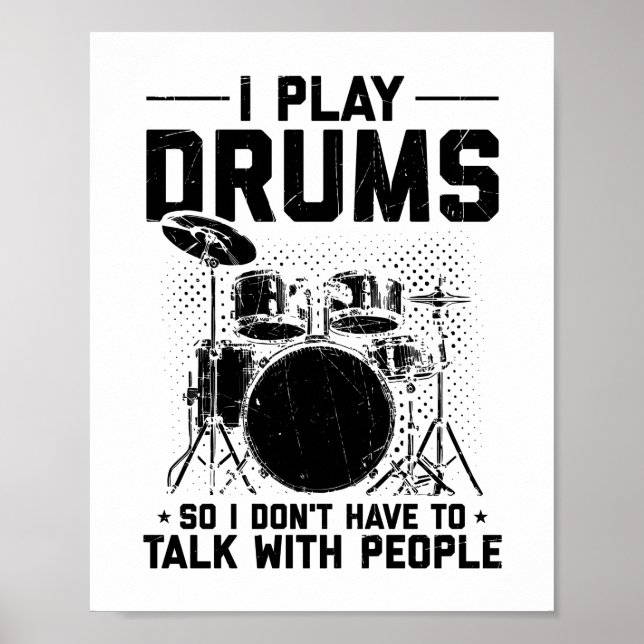 Poster Tambours | Cadeau de tambour d'instrument de musiq (Devant)