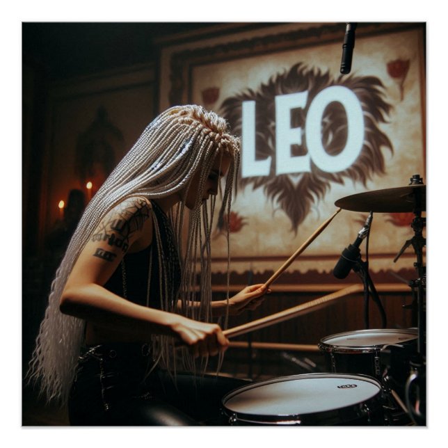 Poster Tambours de musiciens Leo Zodiac (Devant)