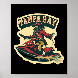 Poster Tampa Bay Pirate Floride Jetski Navigation Drôle G