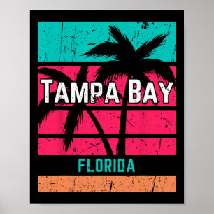 Poster Tampa et Floride Vacances Souvenir Surf Vintage 