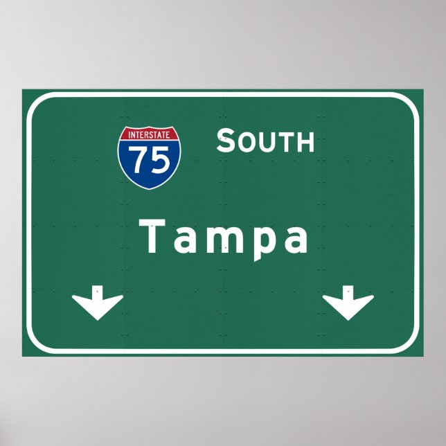 Poster Tampa Florida fl Autoroute Interstate Freeway : (Devant)