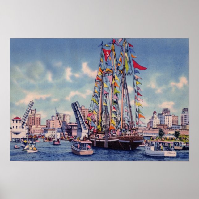 Poster Tampa Florida Gasparilla Flortilla (Devant)