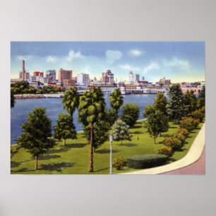 Poster Tampa Florida Skyline depuis Davis Island