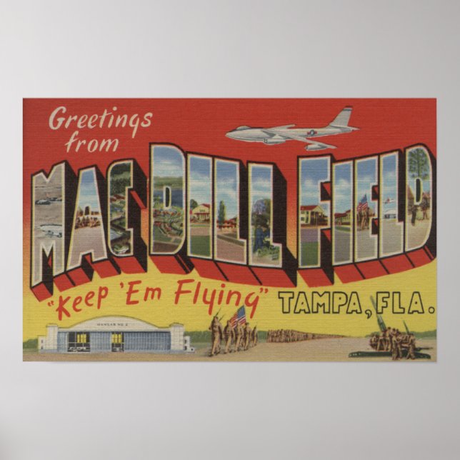 Poster Tampa, Floride - Salutations De Mac Dill Field (Devant)