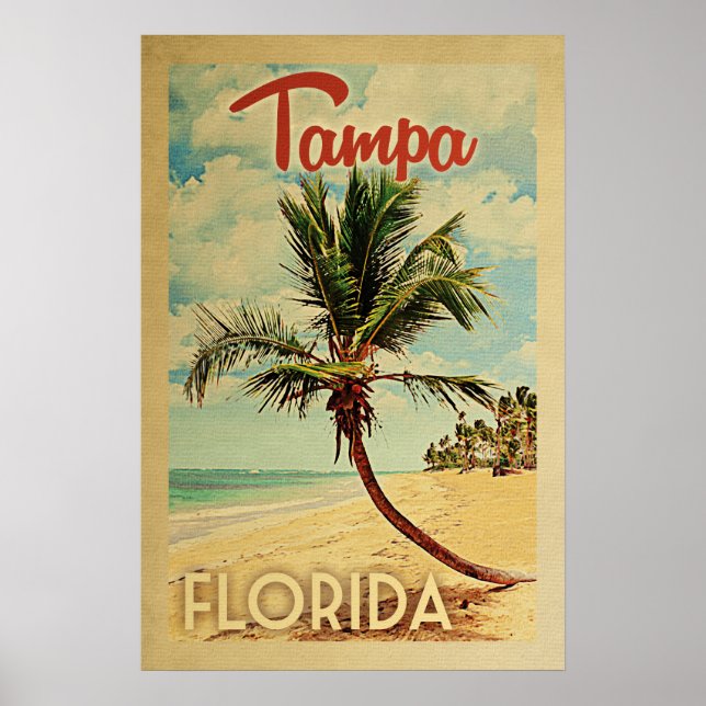 Poster Tampa Palm Tree Vintage voyage (Devant)