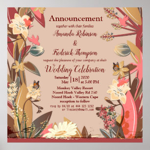 Poster Tan - Marsala Vin & torsion de teintes roses