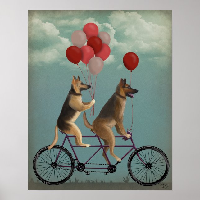 Poster Tandem berger allemand (Devant)