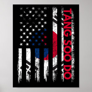 Poster Tang Soo Do Karaté Martial Arts Training Coréen Fl
