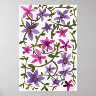 Poster Tangle fleur sauvage