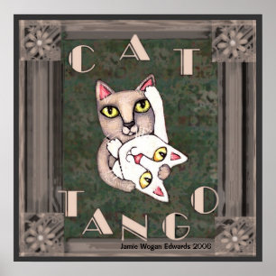 Poster Tango vintage de chat