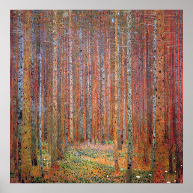 Poster Tannenwald I par Gustav Klimt (Devant)