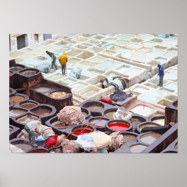 Poster Tanneries Fès, Maroc (Devant)