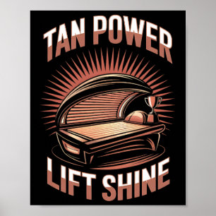Poster Tanning Lit Tan Power Gym Goers Bodybuilders Homme