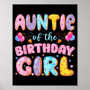 Poster Tante de la fille d'anniversaire Donut d'anniversa